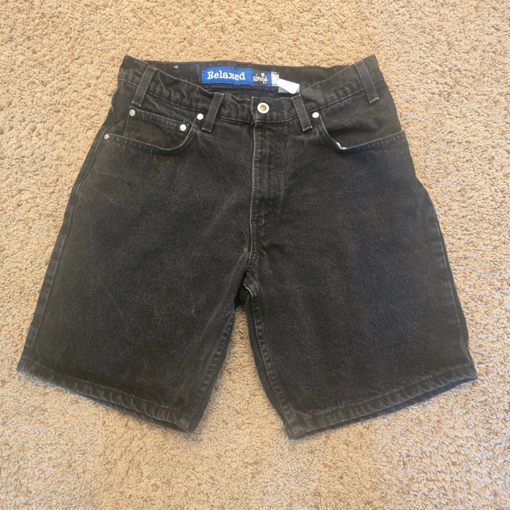Levis SilverTab Relaxed Fit Denim Shorts Mens 32(31) Faded Black Vintage 90s USA
